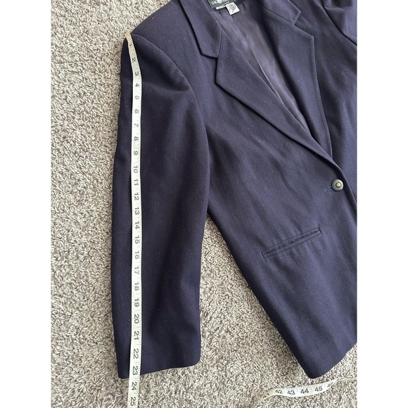 Sag Harbor 100% pure wool size 14 women’s blazer navy blue shoulder‎ pads - Picture 7 of 8